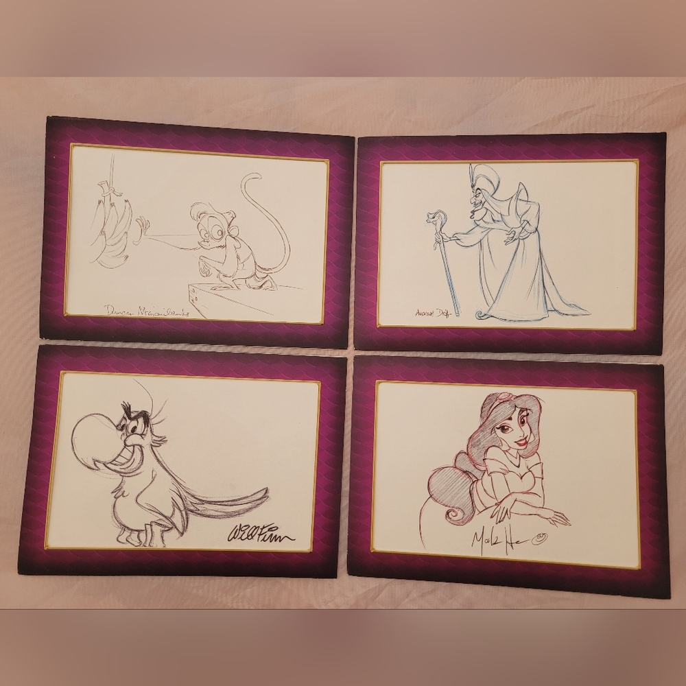 Disney Character Sketch Art Prints - With Artist's Autograph